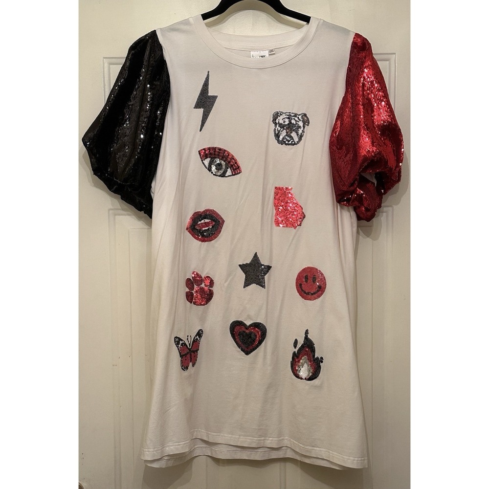 Queen of Sparkles UGA Georgia Bulldogs Sequin Dress, Size XXL, EUC